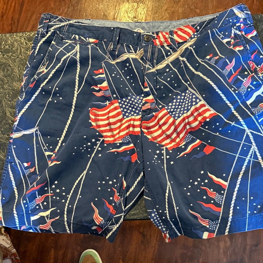 Polo by Ralph Lauren Navy Shorts with American Flag Print
